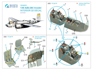 Quinta Studio QD48501 A-26C Invader 3D-Printed &amp;amp; coloured Interior on decal paper (ICM) 1/48 – zdjęcie 2