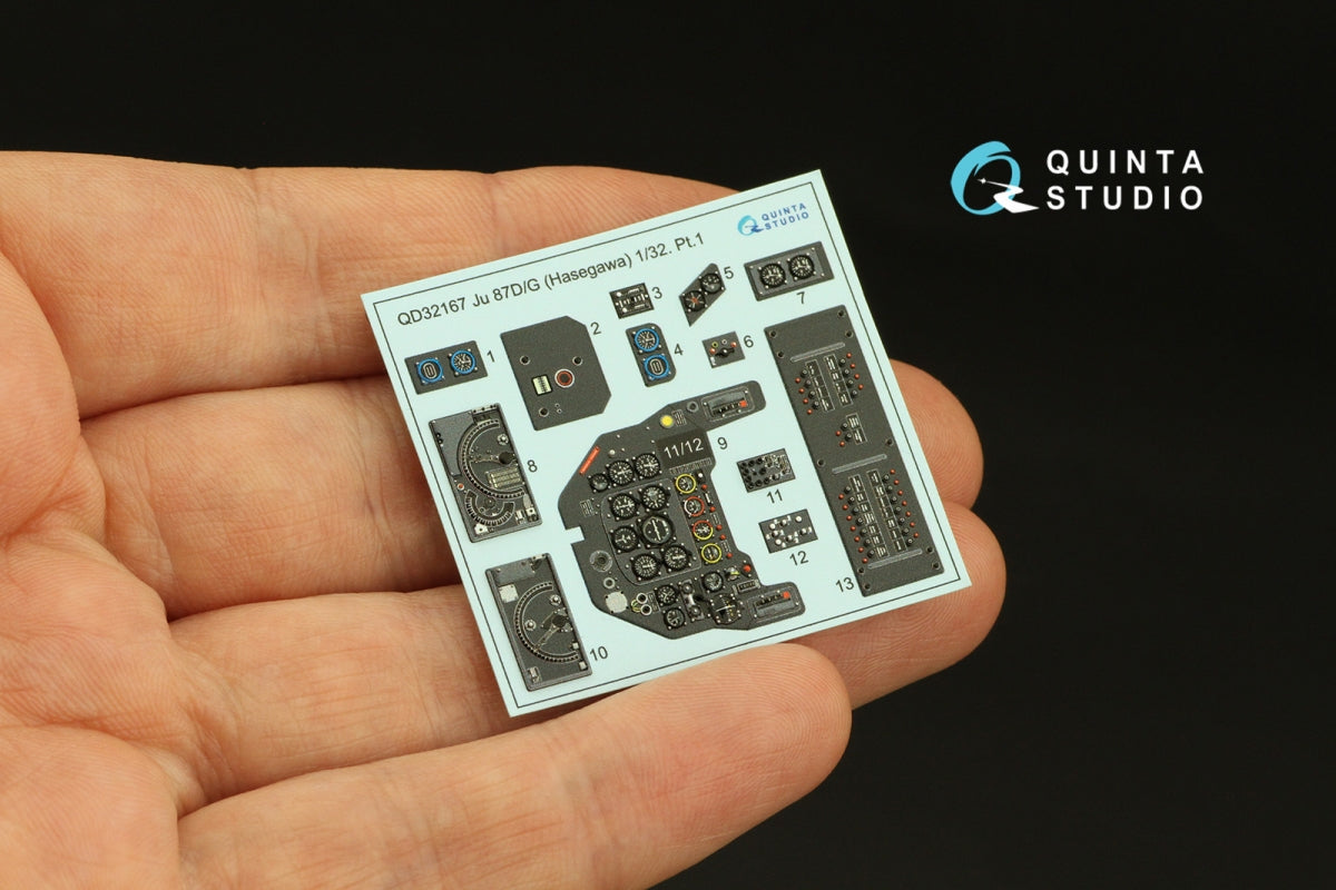 Quinta Studio QD32167 Ju 87D/G 3D-Printed &amp;amp; colored Interior on decal paper (Hasegawa) 1/32 – image 4