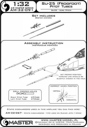 Master AM-32-091 Su-25 (Frogfoot) - Pilot Tubes 1/32 – zdjęcie 4
