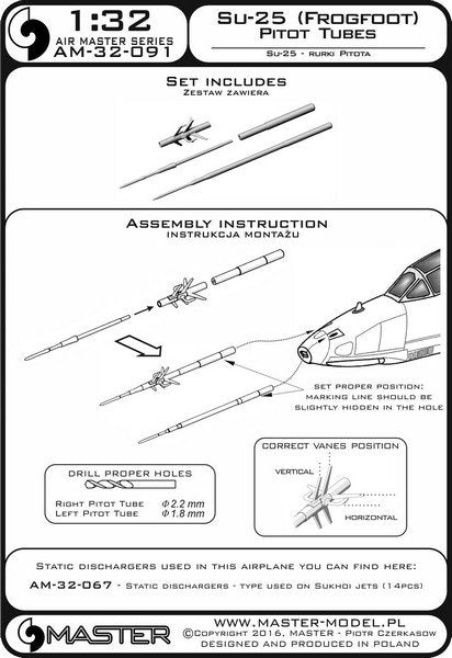 Master AM-32-091 Su-25 (Frogfoot) - Pilot Tubes 1/32 – zdjęcie 4