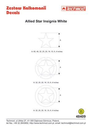 Techmod 48409 - Allied Star Insignia White 1/48 – image 2