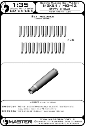 Master GM-35-025 MG-34/MG-42 (7.92mm) - shells (25 pieces) 1/35 – image 3