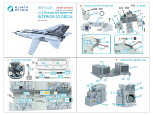 Quinta Studio QDS+32230 Tornado IDS Italian 3D-Printed &amp;amp; colored Interior on decal paper (Italeri) (Small version) (with 3D-printed resin parts) 1/32 – image 3