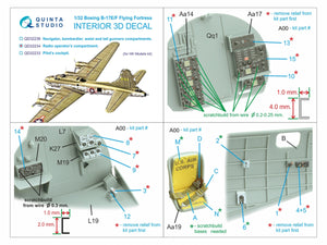 Quinta Studio QD32234 Boeing B-17E/F Radio operator&amp;#39;s compartment. 3D-Printed coloured Interior on decal paper (HK models) 1/32 – zdjęcie 2