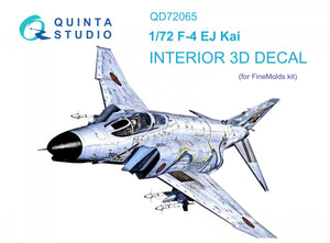 Quinta Studio QD72065 F-4EJ KAI 3D-Printed &amp;amp; coloured Interior on decal paper (FineMolds) 1/72