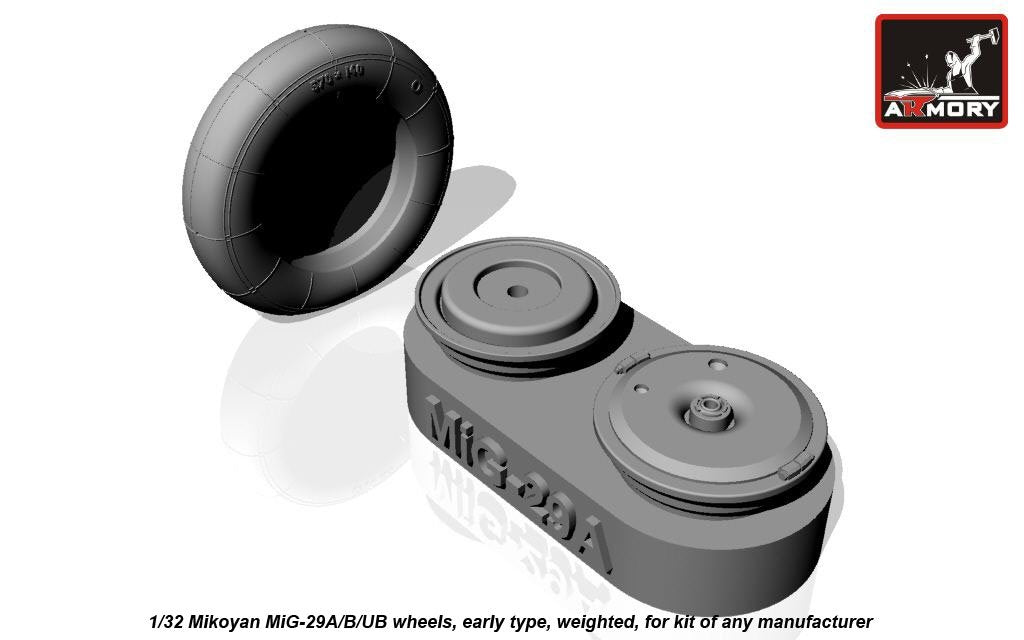 Armory Models AW32006 Mikoyan MiG-29A/B/UB Fulcrum wheels, early, weighted 1/32 – Bild 5