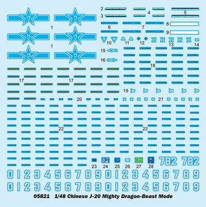 Trumpeter 05821 Chinese J-20 Mighty Dragon-Beast Mode 1/48 – zdjęcie 3