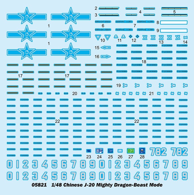 Trumpeter 05821 Chinese J-20 Mighty Dragon-Beast Mode 1/48 – zdjęcie 3