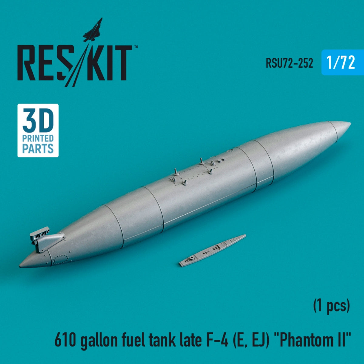 RESKIT RSU72-0252 610 GALLON FUEL TANK LATE F-4 (E, EJ) &amp;quot;PHANTOM II&amp;quot; (3D PRINTED) 1/72