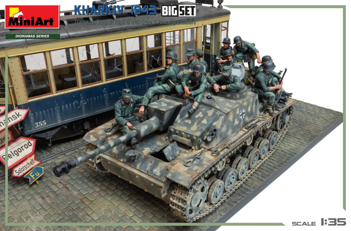Miniart 36067 Kharkiv 1943: Tram &amp;amp; Stug. III Ausf. G w/Crew. BIG SET 1/35 – zdjęcie 7