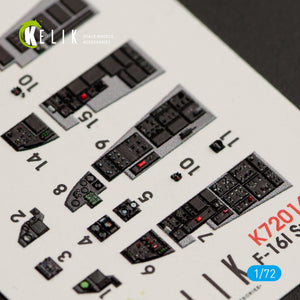 KELIK K72016 F-16I &amp;quot;SUFA&amp;quot; INTERIOR 3D DECALS FOR KINETIC KIT 1/72 – zdjęcie 3