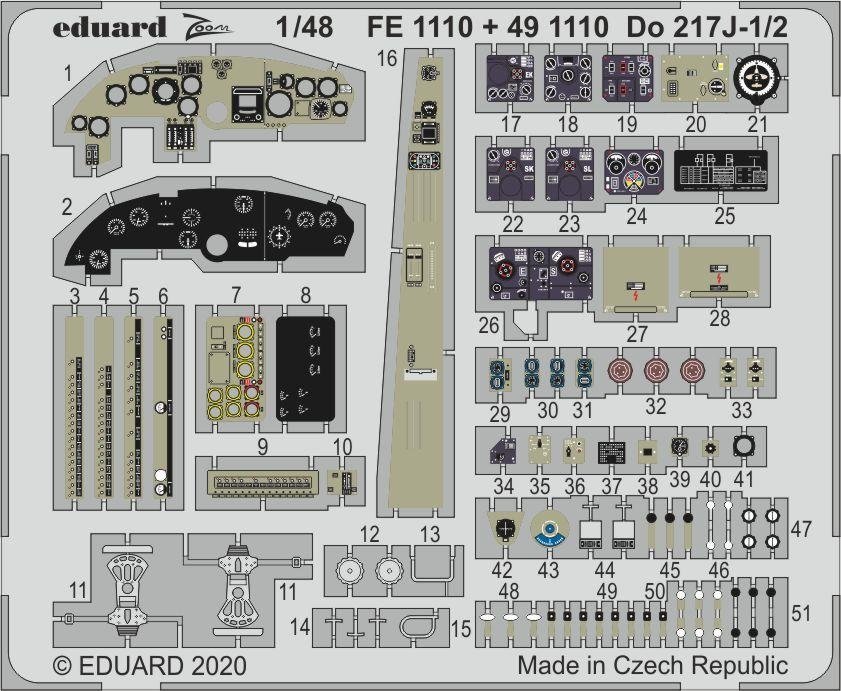 Eduard 491110 For 217J-1/2 1/48 ICM