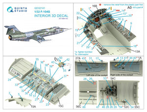 Quinta Studio QD32141 F-104G 3D-Printed &amp;amp; colored Interior on decal paper (Italeri) 1/32 – image 2