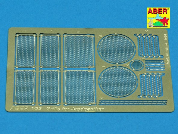 Aber 35G04 Grilles for german self-propelled gun Jagdpanther 1/35