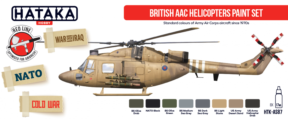Hataka HTK-AS87 British AAC Helicopters paint set 8x17ml – zdjęcie 2