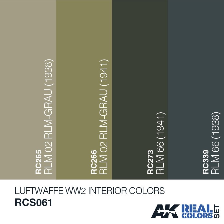 AK Interactive RCS061 LUFTWAFFE WW2 INTERIOR COLORS SET 4x10ml – image 2