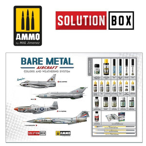 AMMO of Mig Jimenez 7721 HOW TO PAINT BARE METAL AIRCRAFT. COLORS AND WEATHERING SYSTEM SOLUTION BOX – zdjęcie 2