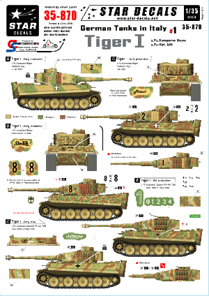 Star Decals 35-870 German Tanks in Italy 1 1/35