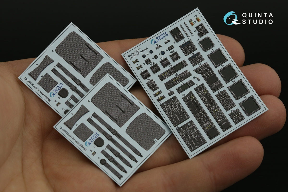 Quinta Studio QD35073 AH-64D/E 3D-Printed &amp;amp; colored Interior on decal paper (Meng) 1/35 – image 4