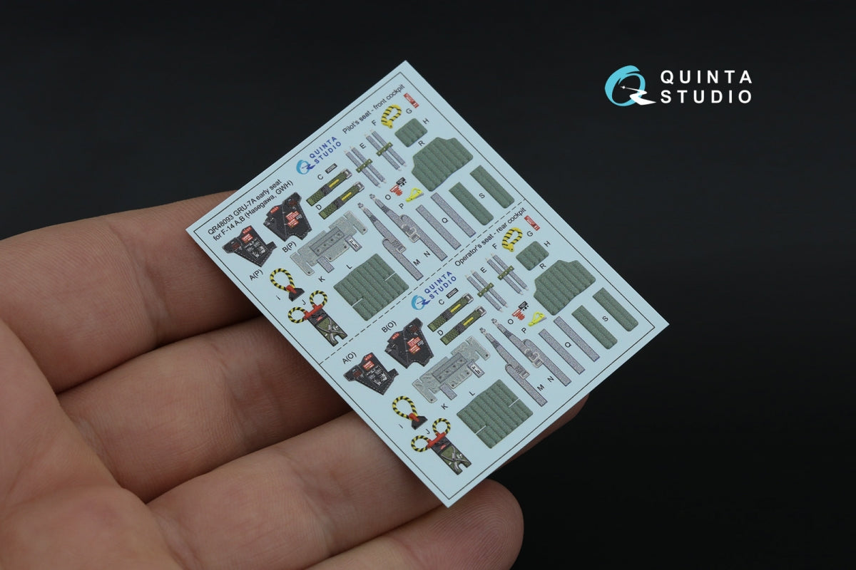 Quinta Studio QR+48093 GRU-7A early, 2 ejection seats for F-14 A (Hasegawa, GWH) 1/48 – immagine 2