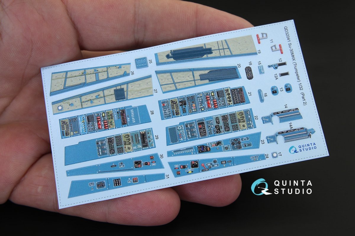 Quinta Studio QD32041 Su-30MKK 3D-Printed &amp;amp; coloured Interior on decal paper (for Trumpeter kit) 1/32 – zdjęcie 5