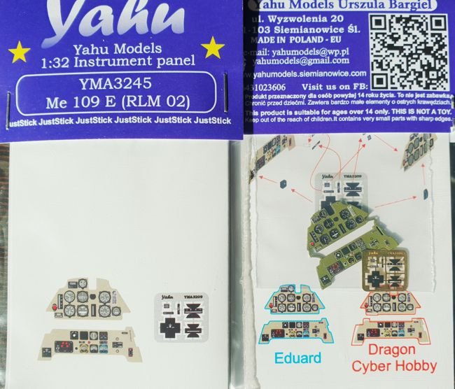 Yahu YMA3245 Me 109E début [RLM02] Eduard / Dragon Cyber-Hobby (1/32)
