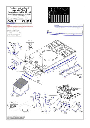 Aber 35A011 Błotniki boczne do Tiger I H1 (Afryka) 1/35 – zdjęcie 4