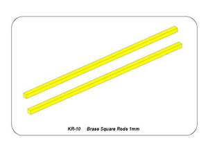 Aber KR-10 Kwadratowe pręty mosiężne 1,0mm długość 245mm x 2 szt. / Brass square rods 1,0mm length 245mm x2 pcs. – zdjęcie 4