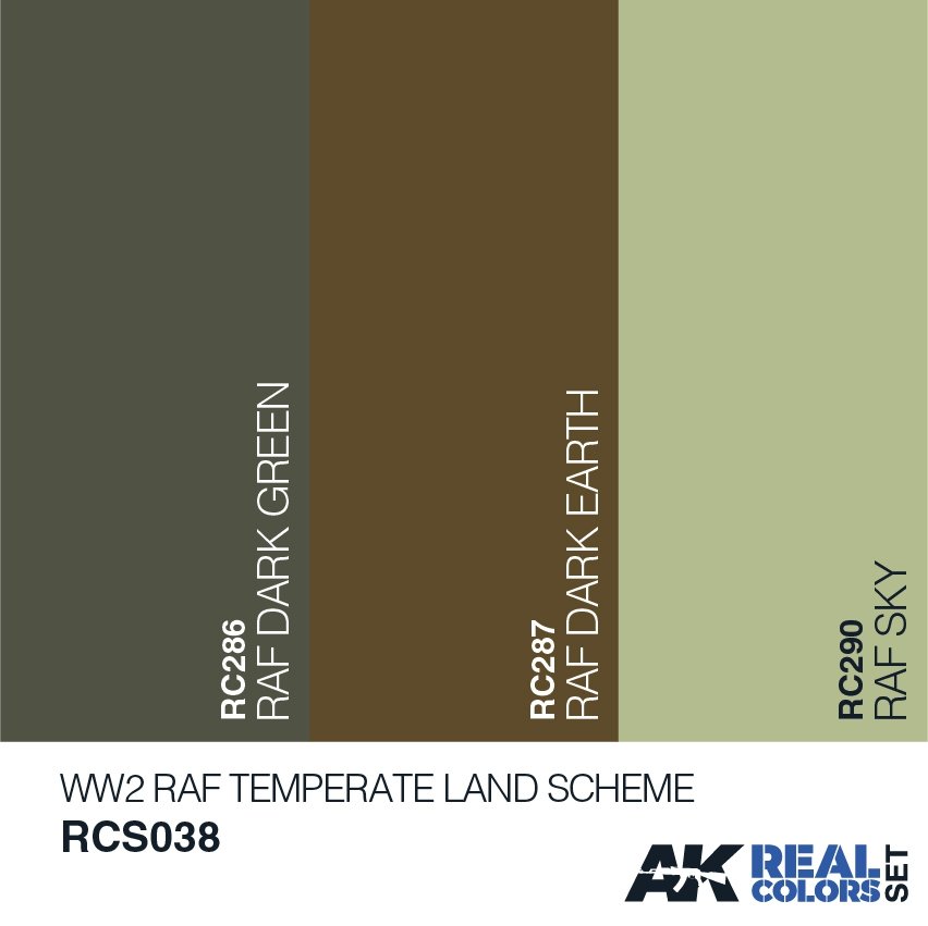 AK Interactive RCS038 RAF TEMPERATE LAND SCHEME 3x10ml – zdjęcie 2