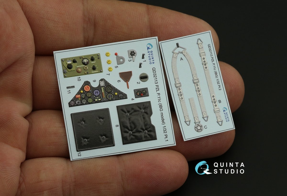 Quinta Studio QD32113 PZL P.11c 3D-Printed &amp;amp; coloured Interior on decal paper (IBG model) 1/32 – zdjęcie 3