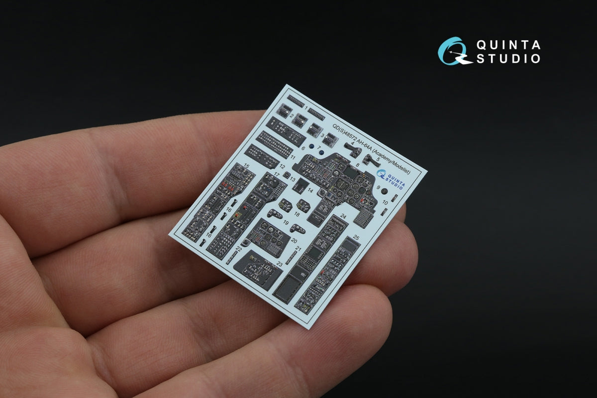 Quinta Studio QD48572 AH-64A 3D-Printed &amp;amp; coloured Interior on decal paper (Academy/Modelist) 1/48 – zdjęcie 2