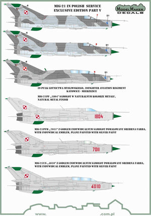 ModelMaker Decals D48154 MiG-21 in Polish service exclusive edition part V 1/48 – zdjęcie 3