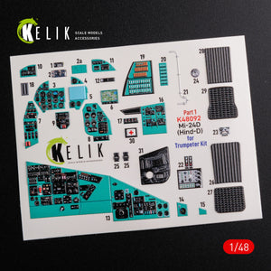 KELIK K48092 Mi-24D (Hind-D) interior 3D decals for Trumpeter kit 1/48 – zdjęcie 3
