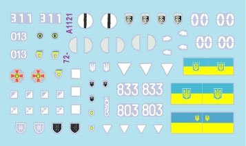 Star Decals 72-A1121 War in Ukraine # 4. Ukrainian T-64 mix in 2022 war 1/72 – zdjęcie 3