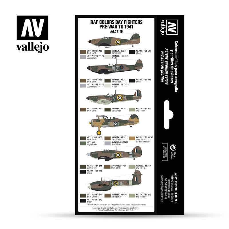 Vallejo 71149 RAF Day Fighters pre-war to 1941 8 x 17 ml – zdjęcie 2