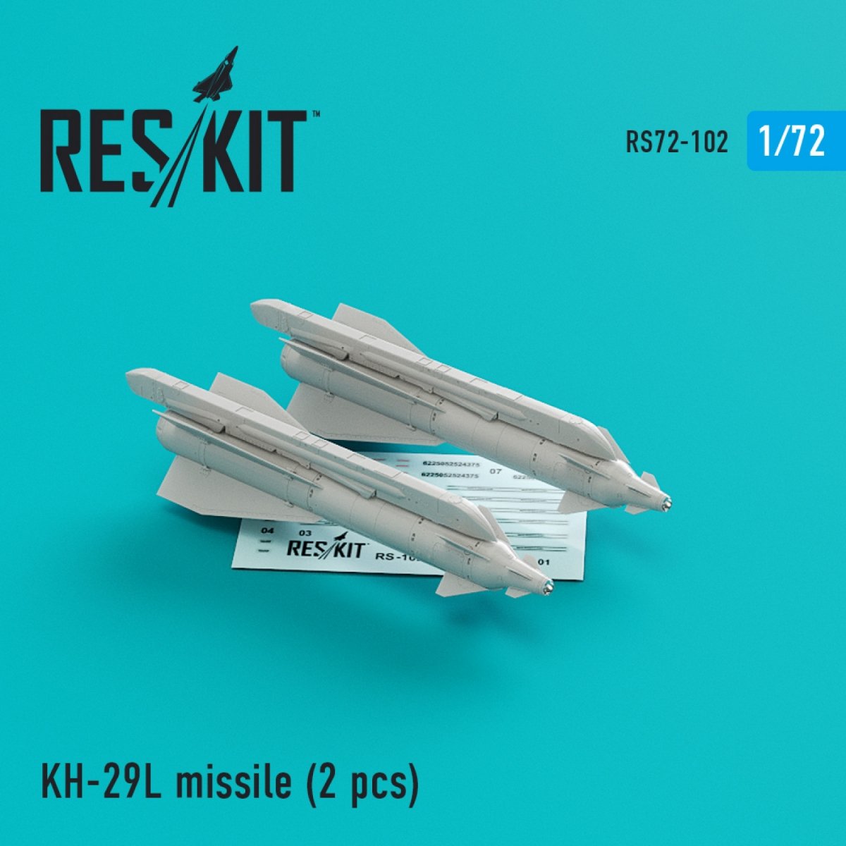 RESKIT RS72-0102 KH-29L (AS-14A &amp;#39;KEDGE) MISSILES (2 PCS) 1/72