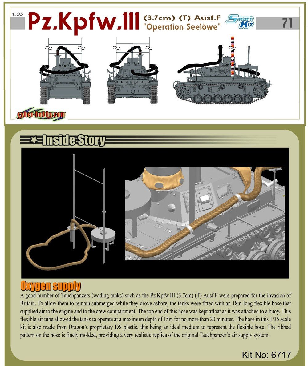 Cyber Hobby 6717 Pz. Kpfw. 111(3.7cm)(T) Ausf. F, Operation Seelowe 1/35 – zdjęcie 2