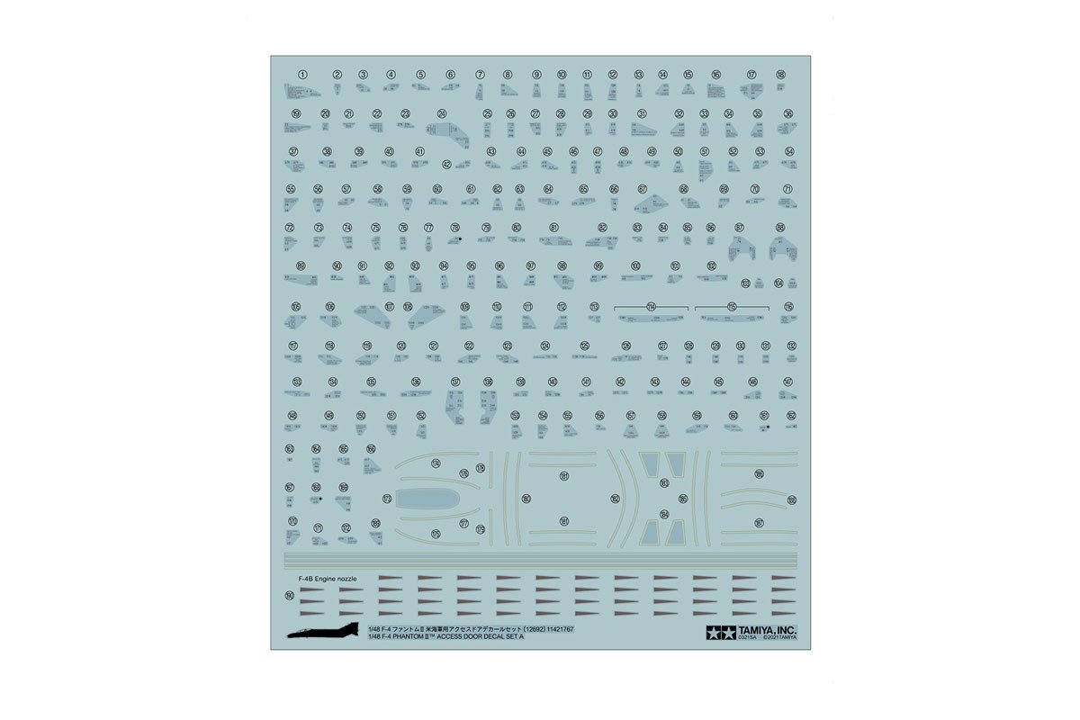 Planche de décalcomanies Tamiya 12692 F-4 Phantom II A 1/48