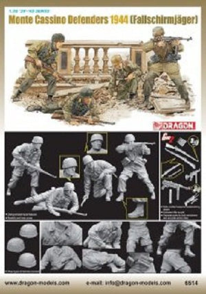 Dragon 6514 Monte Cassino Defenders 1944 Fallschirmjager (4 Figures Set) 1/35 – zdjęcie 2