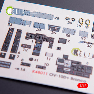 KELIK K48011 OV-10D+ BRONCO INTERIOR 3D DECALS FOR ICM KIT 1/48 – zdjęcie 3