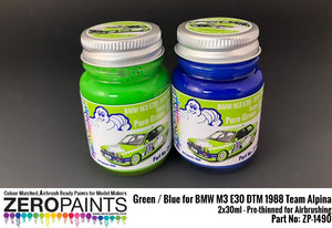 Zero Paints ZP-1490 BMW M3 E30 - DTM 1988 Team Alpina - Green / Blue Paint Set 2x30ml – zdjęcie 2