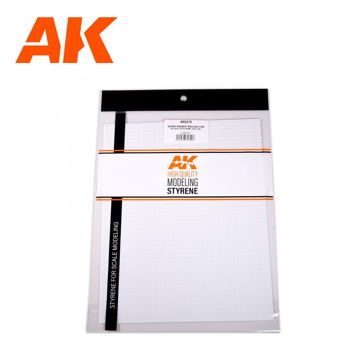 AK Interactive AK6579 SQUARE PAVEMENT BRICK BIG 5 MM / .196 SHEET 245 X 195MM / 9.64 X 7.68 “ TEXTURED STYRENE SHEET – 1 UNIT – zdjęcie 2