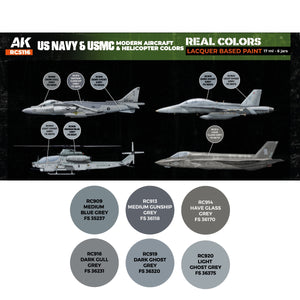 AK Interactive RCS116 US Navy and USMC Modern Aircraft and Helicopter Colors 6x17ml – image 2