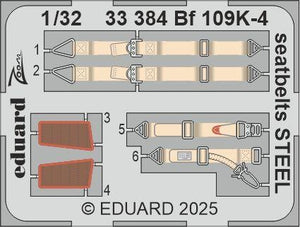 Eduard 33384 Bf 109K-4 seatbelts STEEL KOTARE 1/32