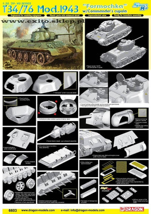 Dragon 6603 T34/76 Mod.1943 Formochka w /Commanders cupola 1/35 – Bild 2
