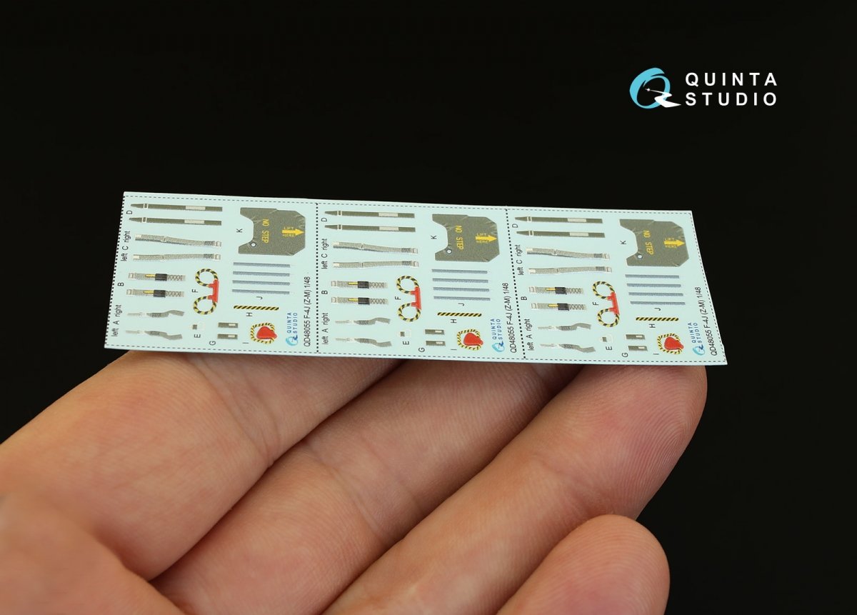 Quinta Studio QD48055 F-4J 3D-Printed &amp;amp; coloured Interior on decal paper (for ZM SWS kit) 1/48 – Bild 3