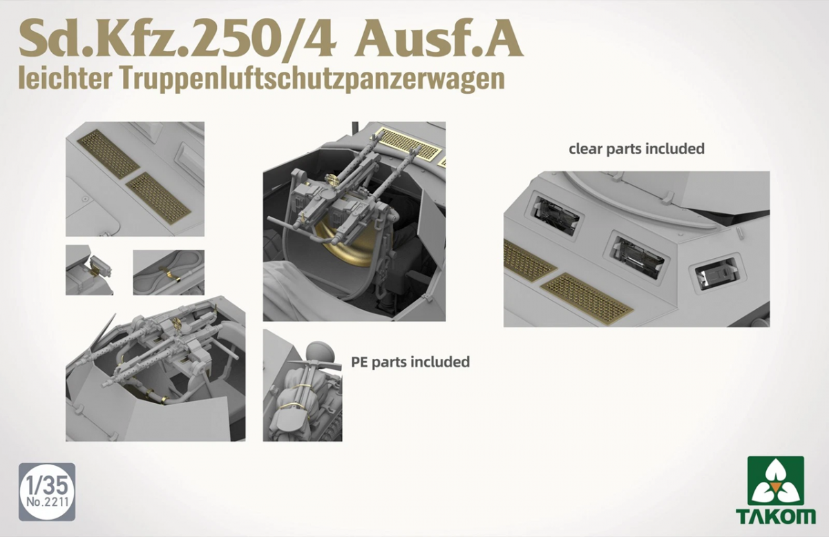 Takom 2211 Sd.Kfz.250/4 Ausf. A Leichter Truppenluftschutzpanzerwagen 1/35