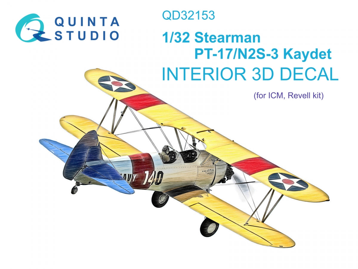 Quinta Studio QD32153 Pt-17/N2S-3 Kaydet 3D-Printed colored Interior on decal paper (ICM) 1/32