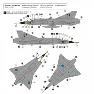 Hobby 2000 72055 Saab J-35F Draken ( HASEGAWA + CARTOGRAF + MASKI ) 1/72 – zdjęcie 3