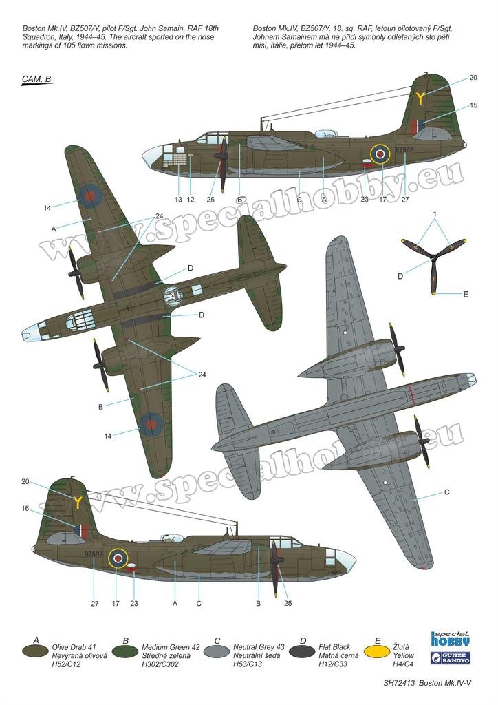 Special Hobby 72413 Boston Mk. IV/ V &amp;#39;The Last Version in RAF and Free French Service&amp;#39; 1/72 – Bild 3